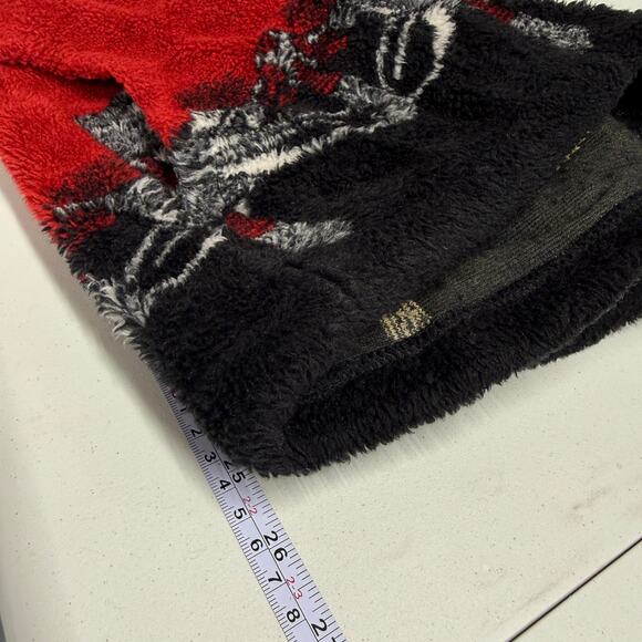 VTG 90s Milton Funwear Size S Jacket Deep Pile Fleece AOP Indian Native Fleece - Picture 10 of 12
